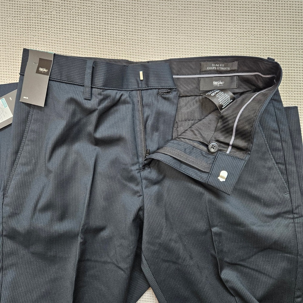 Mossimo Mens Slim Fit Pinstripe Dress Pants Black Grey 29x30 NWT MB14_01A02-0098 - Picture 4 of 11